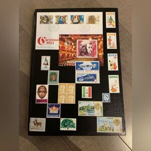 Vintage World Stamp Collection in Stockbook | Space, Superheroes & Triangles